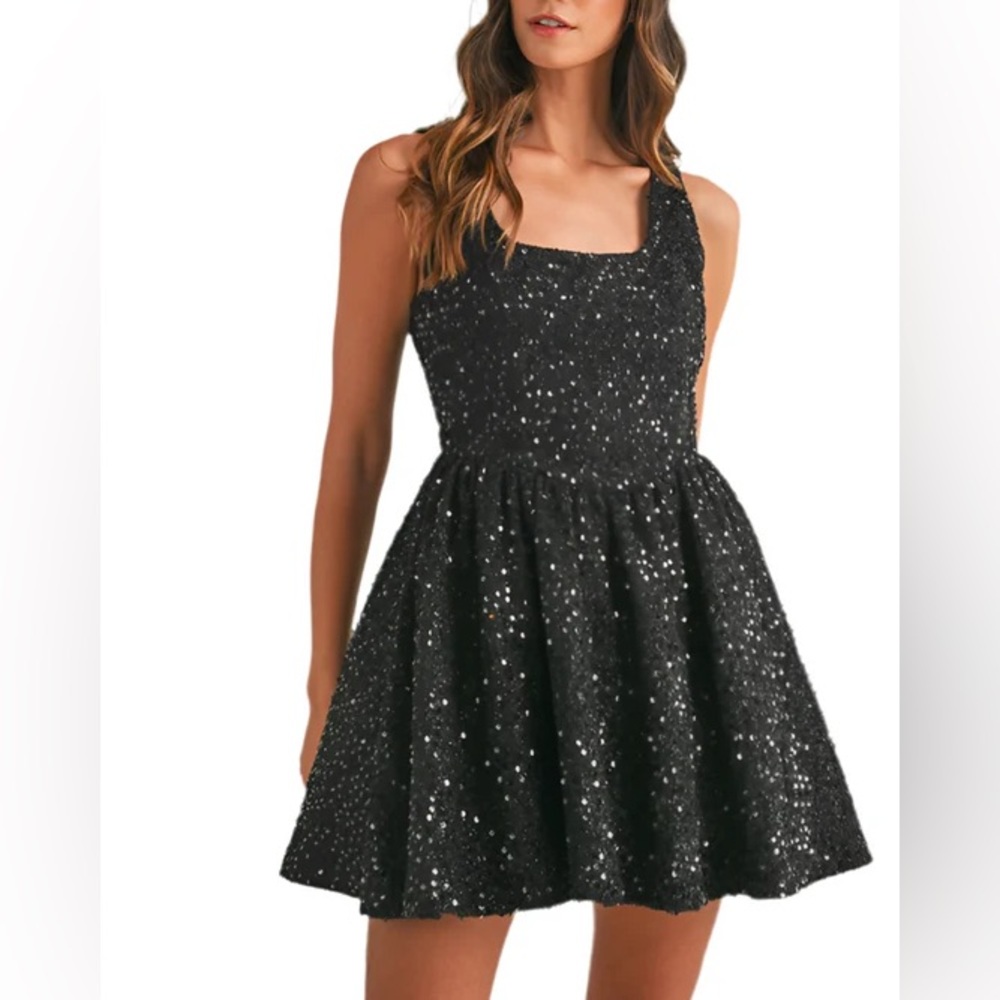 Sequins A-line Sleeveless Mini Dress